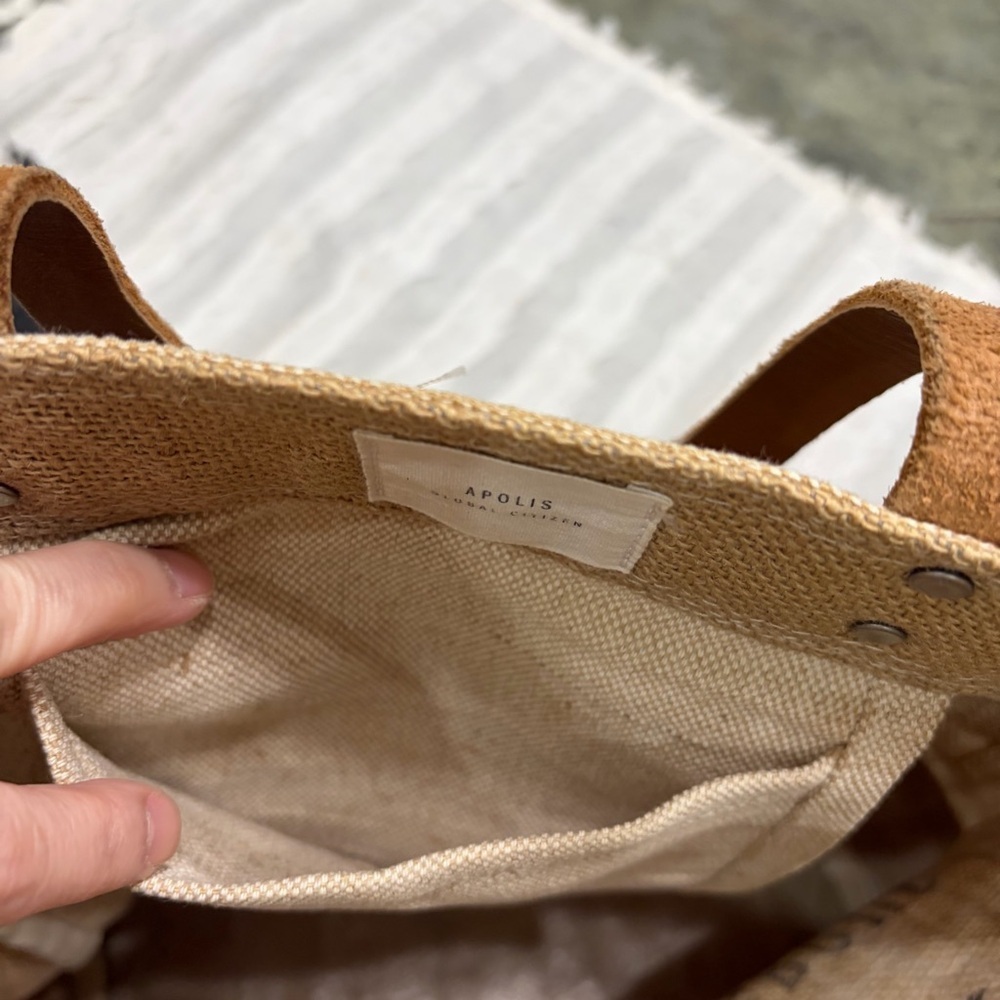 Apolis Global Citizen Burlap Market Tote Bag Santa Monica California USA Cottage - Picture 8 of 14